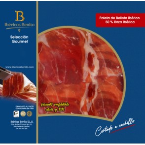 Jambon Ibérique de Gland Benito 50% A.R. Couper au Couteau100 gr. Dentelle Ronde