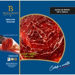 Jamón  Ibérico De Bellota Benito 100% R.I.  Cortado a Cuchillo 100 gr. Blonda Redonda