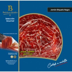 Jamón Etiqueta Negra Benito Cortado a Cuchillo en Blonda Redonda de 100Gr. Selección Gourmet